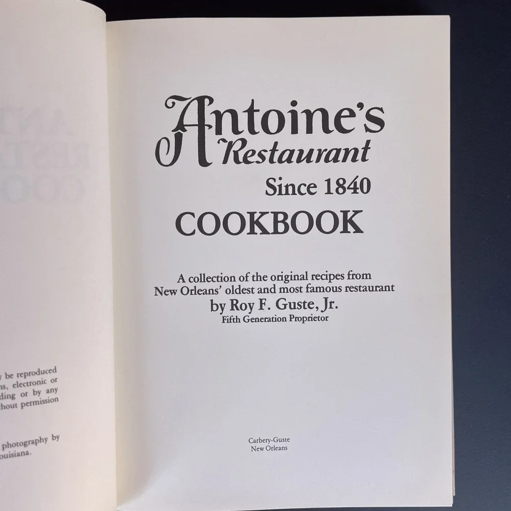 Antoines Restaurant Since 1840 Cookbook Hardcover First Edition 1978 Dust Jacket